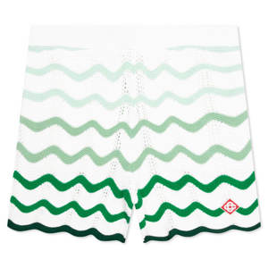 Casablanca Gradient Wave Texture Shorts - Green/White
