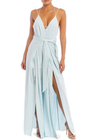 Luxxel Elegant Summer Strap Cut Out Blue Jumpsuit